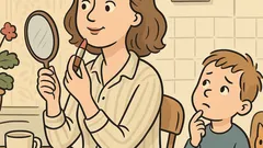 Dowcip: Mały Jasio pyta mamę o makijaż